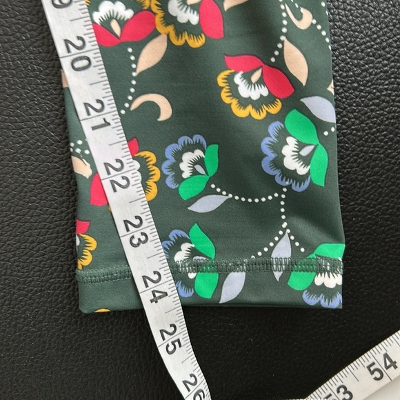 Anthropologie THE UPSIDE Legging Khaki Green Floral Gym Activewear Tie US 10 - Picture 11 of 11